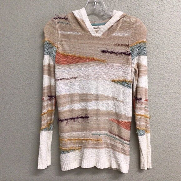 SPARROW ANTHROPOLOGIE Cardigan Sweater Hoodie Size Small Beige Print - Picture 10 of 10